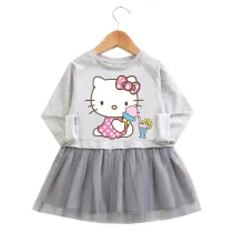 Toddler Girl Princess A line Long-Sleeved Mesh Tutu Dress