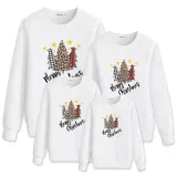 Christmas Matching Family Plaids Christmas Tree Gold Stars Christmas Sweatshirt Tops