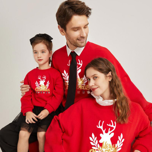 Christmas Matching Family Deer Head Merry Christmas Gift Christmas Family Sweatshirt Tops