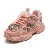 Toddler Kids Girl Sequins Mesh Breathable Sports Sneakers Shoes