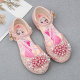 Toddler Girls Crystal Rhinestone Pearls Frozen Princess Dress Sandals Shoes