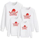 Christmas Matching Family Christmas Hat Antler Slogans Christmas Sweatshirt Tops