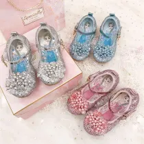 Toddler Girl Crystal Pearls Beads Sequins Princess Aisha Dress Shoes