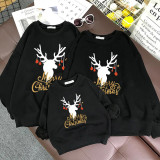 Christmas Matching Family Deer Gold Merry Christmas Letters Christmas Family Sweatshirt Tops