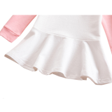 Toddler Girl Print Pleated Long Sleeve Dress