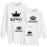 Matching Family King Queen Princ Princess Crown Letters Family Sweatshirt Tops