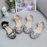 Toddler Girls Jewelry Rhinestone Bowknot Sequins Pearls Dress Sandals Shoes