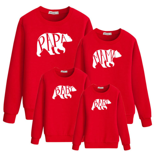 Christmas Matching Family Bear Letters Family Sweatshirt Tops