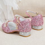 Toddler Girls Sequiens Pearls Girl Jewelry Pump Dress High Heels Shoes