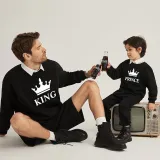 Matching Family King Queen Princ Princess Crown Letters Family Sweatshirt Tops