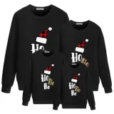 Christmas Matching Family Slogan Hohoho Christmas Hat Family Sweatshirt Tops