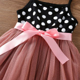 Toddler Kid Girls Slip White Dots Pink Tutu Summer Dress