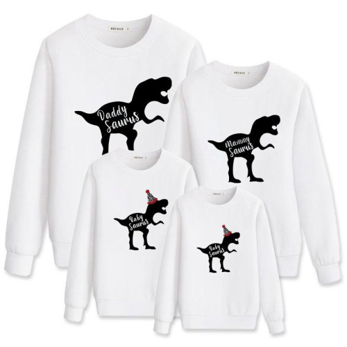 Christmas Matching Family Dinosaur Slogans Family Sweatshirt Tops