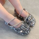 Toddler Girl Sequins Jewelry Flat Girl Dress Shoes