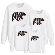 Christmas Matching Family Bear Letters Family Sweatshirt Tops