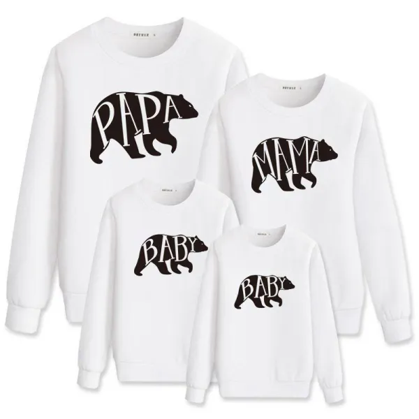 Christmas Matching Family Bear Letters Family Sweatshirt Tops