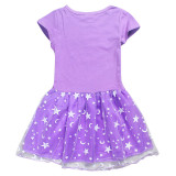 Toddler Girl PAW Mesh Lace Short Sleeve Tutu Dress