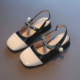 Toddler Girls Classic Pearls PU Leather Sandals Shoes