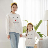 Christmas Matching Family White Simple Cute Deer Slogans Sweatshirt Tops