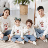 Christmas Matching Family White Cute Deer Snowflake Family Sweatshirt Tops