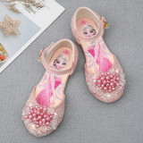 Toddler Girls Crystal Rhinestone Pearls Frozen Princess Dress Sandals Shoes