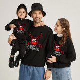 Christmas Matching Family Cute Plaids Deer Slogans Christmas Sweatshirt Tops