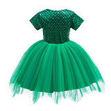Toddler Kid Girls Green Mermaid Princess Tutu Dress