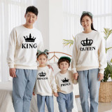 Matching Family King Queen Princ Princess Crown Letters Family Sweatshirt Tops