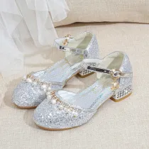 Toddler Girls Sequiens Pearls Girl Jewelry Pump Dress High Heels Shoes