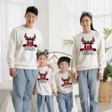 Christmas Matching Family Cute Plaids Deer Slogans Christmas Sweatshirt Tops
