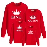 Matching Family King Queen Princ Princess Crown Letters Family Sweatshirt Tops