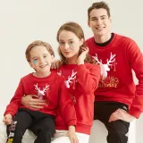Christmas Matching Family Deer Gold Merry Christmas Letters Christmas Family Sweatshirt Tops