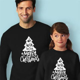 Christmas Matching Family We Wish You Merry Christmas Tree Slogan Family Sweatshirt Tops