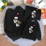 Christmas Matching Family Slogan Hohoho Christmas Hat Family Sweatshirt Tops