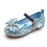 Toddler Girls Frozen Sequins Pearls Flat Girl Dress Shoes