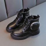 Toddler Kids PU Leather Martin Boots