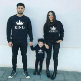 Matching Family King Queen Princ Princess Crown Letters Family Sweatshirt Tops