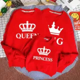 Matching Family King Queen Princ Princess Crown Letters Family Sweatshirt Tops