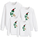 Christmas Matching Family Slogan Hohoho Christmas Hat Family Sweatshirt Tops