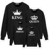Matching Family King Queen Princ Princess Crown Letters Family Sweatshirt Tops