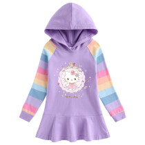 Toddler Girl Hello Kitty Princess Hoodie Hoodie Cartoon Dress
