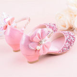 Toddler Girls Sequiens Jewelry High-Heeled Bow Girl Dress Shoes