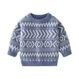 Toddler Boys Prints Stripe Knit Pullover Sweater