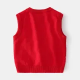 Toddler Girl Snow Deer Vest V Neck Sweater