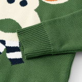 Toddler Boys Christmas Scarf Deer Knit Pullover Sweater