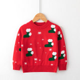 Toddler Girl Christmas Socks Snowflakes Knit Pullover Sweater