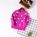 Toddler Kids Girl Strawberries Wool Pullover Sweater
