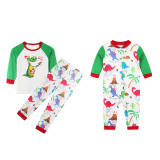Christmas Family Matching Sleepwear Pajamas Guitar Dinosaur Hohoho Slogan Tops And Printing Pants