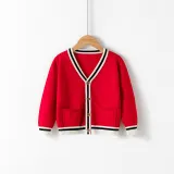 Toddler Girl Knit V Neck Cardigan Sweater