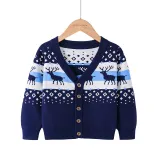 Toddler Girl Printing Deer Knit Cardigan Sweater